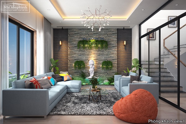 Thiết kế nội thất phòng khách Biệt thự đẹp tại Vinh, Nghệ An ...